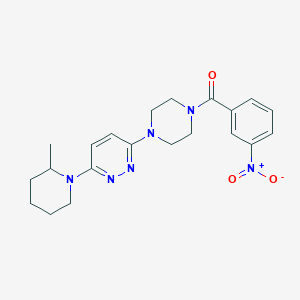 molecular formula C21H26N6O3 B2765608 (4-(6-(2-甲基哌啶-1-基)吡啶并[3,4-d]嘧啶-3-基)哌嗪-1-基)(3-硝基苯基)甲酮 CAS No. 899953-46-9