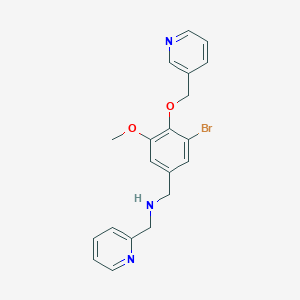 molecular formula C20H20BrN3O2 B276561 N-[3-bromo-5-methoxy-4-(3-pyridinylmethoxy)benzyl]-N-(2-pyridinylmethyl)amine 