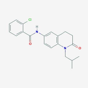 molecular formula C20H21ClN2O2 B2765616 2-chloro-N-(1-isobutyl-2-oxo-1,2,3,4-tetrahydroquinolin-6-yl)benzamide CAS No. 941991-64-6