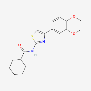 N-(4-(2,3-dihydrobenzo[b][1,4]dioxin-6-yl)thiazol-2-yl)cyclohexanecarboxamide