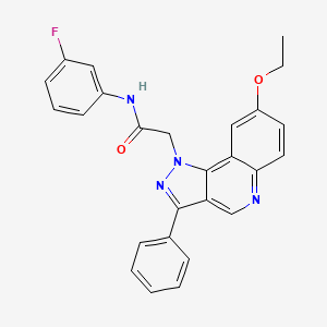 molecular formula C26H21FN4O2 B2765634 2-(8-ethoxy-3-phenyl-1H-pyrazolo[4,3-c]quinolin-1-yl)-N-(3-fluorophenyl)acetamide CAS No. 959508-03-3