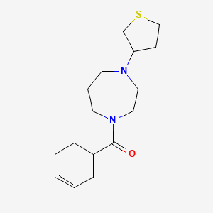 Cyclohex-3-en-1-yl(4-(tetrahydrothiophen-3-yl)-1,4-diazepan-1-yl)methanone