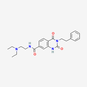 molecular formula C23H28N4O3 B2765648 N-[2-(二乙基氨基)乙基]-2,4-二氧代-3-(2-苯基乙基)-1,2,3,4-四氢喹啉-7-基)甲酰胺 CAS No. 892283-28-2
