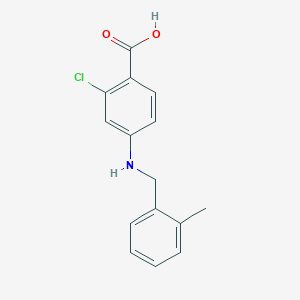 molecular formula C15H14ClNO2 B276565 2-Chloro-4-[(2-methylbenzyl)amino]benzoic acid 