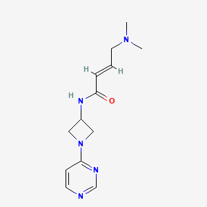 molecular formula C13H19N5O B2765660 (E)-4-(Dimethylamino)-N-(1-pyrimidin-4-ylazetidin-3-yl)but-2-enamide CAS No. 2411327-80-3