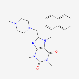 molecular formula C24H28N6O2 B2765696 1,3-Dimethyl-8-[(4-methylpiperazin-1-yl)methyl]-7-(naphthalen-1-ylmethyl)purine-2,6-dione CAS No. 851939-85-0