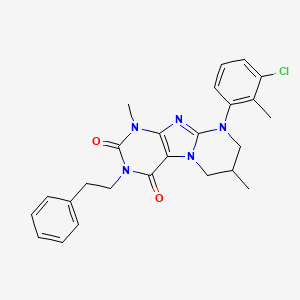 9-(3-chloro-2-methylphenyl)-1,7-dimethyl-3-phenethyl-6,7,8,9-tetrahydropyrimido[2,1-f]purine-2,4(1H,3H)-dione
