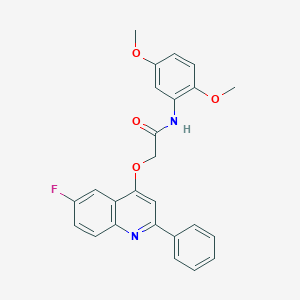 molecular formula C25H21FN2O4 B2765714 N-(2,5-dimethoxyphenyl)-2-[(6-fluoro-2-phenylquinolin-4-yl)oxy]acetamide CAS No. 1114835-63-0