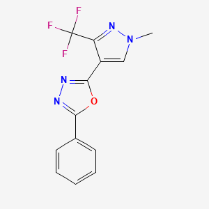2-[1-methyl-3-(trifluoromethyl)-1H-pyrazol-4-yl]-5-phenyl-1,3,4-oxadiazole