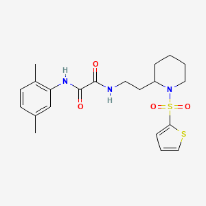 molecular formula C21H27N3O4S2 B2765720 N1-(2,5-dimethylphenyl)-N2-(2-(1-(thiophen-2-ylsulfonyl)piperidin-2-yl)ethyl)oxalamide CAS No. 898369-06-7