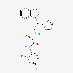molecular formula C22H19F2N3O3 B2765721 N1-(2,4-二氟苯基)-N2-(2-(呋喃-2-基)-2-(吲哚-1-基)乙基)草酰胺 CAS No. 898432-99-0