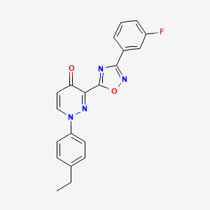 molecular formula C20H15FN4O2 B2765726 N-(4-ethylphenyl)-2-[8-(4-isopropylphenoxy)-3-oxo[1,2,4]triazolo[4,3-a]pyrazin-2(3H)-yl]acetamide CAS No. 1251582-05-4