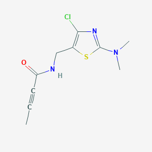 molecular formula C10H12ClN3OS B2765730 N-[[4-Chloro-2-(dimethylamino)-1,3-thiazol-5-yl]methyl]but-2-ynamide CAS No. 2411273-70-4