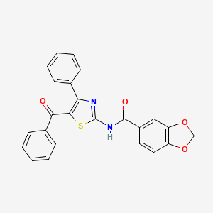molecular formula C24H16N2O4S B2765739 N-(5-benzoyl-4-phenylthiazol-2-yl)benzo[d][1,3]dioxole-5-carboxamide CAS No. 922031-87-6