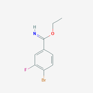 molecular formula C9H9BrFNO B2765740 Ethyl 4-bromo-3-fluorobenzenecarboximidate CAS No. 133971-98-9