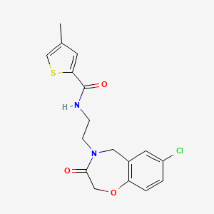 N-(2-(7-chloro-3-oxo-2,3-dihydrobenzo[f][1,4]oxazepin-4(5H)-yl)ethyl)-4-methylthiophene-2-carboxamide