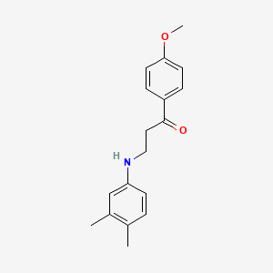 molecular formula C18H21NO2 B2765754 3-(3,4-Dimethylanilino)-1-(4-methoxyphenyl)-1-propanone CAS No. 477319-10-1