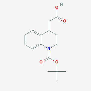 molecular formula C16H21NO4 B2765757 2-[1-[(2-Methylpropan-2-yl)oxycarbonyl]-3,4-dihydro-2H-quinolin-4-yl]acetic acid CAS No. 1468803-99-7