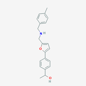 molecular formula C21H23NO2 B276576 1-[4-(5-{[(4-Methylbenzyl)amino]methyl}-2-furyl)phenyl]ethanol 