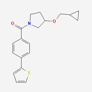 (3-(Cyclopropylmethoxy)pyrrolidin-1-yl)(4-(thiophen-2-yl)phenyl)methanone