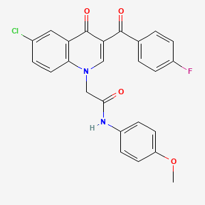 2-(6-chloro-3-(4-fluorobenzoyl)-4-oxoquinolin-1(4H)-yl)-N-(4-methoxyphenyl)acetamide