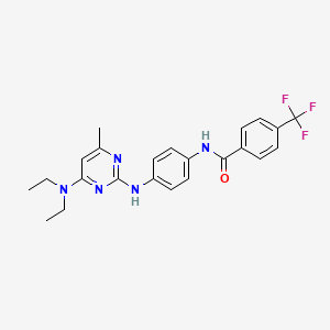 molecular formula C23H24F3N5O B2765766 N-(4-((4-(diethylamino)-6-methylpyrimidin-2-yl)amino)phenyl)-4-(trifluoromethyl)benzamide CAS No. 923114-21-0