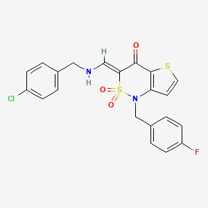 (3Z)-3-{[(4-chlorobenzyl)amino]methylene}-1-(4-fluorobenzyl)-1H-thieno[3,2-c][1,2]thiazin-4(3H)-one 2,2-dioxide