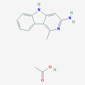 molecular formula C₁₄H₁₅N₃O₂ B027658 5H-吡啶并（4,3-b）吲哚，3-氨基-1-甲基-，乙酸盐 CAS No. 72254-58-1