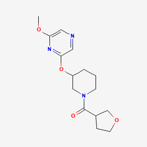 molecular formula C15H21N3O4 B2765807 (3-((6-Methoxypyrazin-2-yl)oxy)piperidin-1-yl)(tetrahydrofuran-3-yl)methanone CAS No. 2034481-78-0