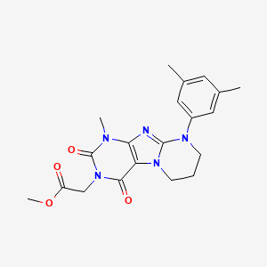 molecular formula C20H23N5O4 B2765817 methyl 2-[9-(3,5-dimethylphenyl)-1-methyl-2,4-dioxo-7,8-dihydro-6H-purino[7,8-a]pyrimidin-3-yl]acetate CAS No. 845629-26-7
