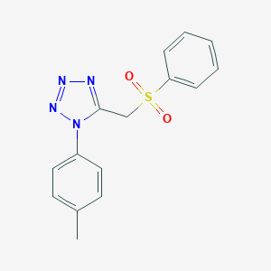molecular formula C15H14N4O2S B276582 1-(4-methylphenyl)-5-[(phenylsulfonyl)methyl]-1H-tetrazole 