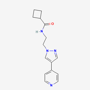 molecular formula C15H18N4O B2765829 N-{2-[4-(pyridin-4-yl)-1H-pyrazol-1-yl]ethyl}cyclobutanecarboxamide CAS No. 2034552-81-1