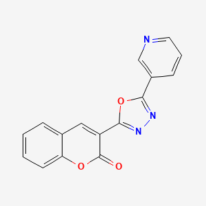 molecular formula C16H9N3O3 B2765834 3-(5-Pyridin-3-yl-1,3,4-oxadiazol-2-yl)chromen-2-one CAS No. 142818-83-5