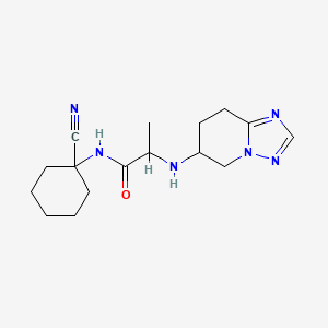 molecular formula C16H24N6O B2765843 N-(1-cyanocyclohexyl)-2-({5H,6H,7H,8H-[1,2,4]triazolo[1,5-a]pyridin-6-yl}amino)propanamide CAS No. 1355465-97-2
