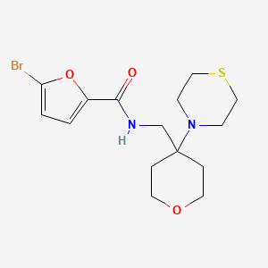 molecular formula C15H21BrN2O3S B2765849 5-Bromo-N-[(4-thiomorpholin-4-yloxan-4-yl)methyl]furan-2-carboxamide CAS No. 2415570-44-2