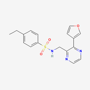 molecular formula C17H17N3O3S B2765858 4-ethyl-N-((3-(furan-3-yl)pyrazin-2-yl)methyl)benzenesulfonamide CAS No. 2034494-82-9