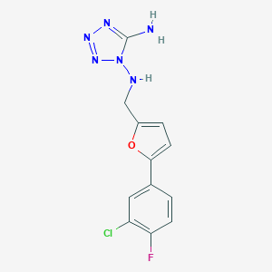 N~1~-{[5-(3-chloro-4-fluorophenyl)furan-2-yl]methyl}-1H-tetrazole-1,5-diamine
