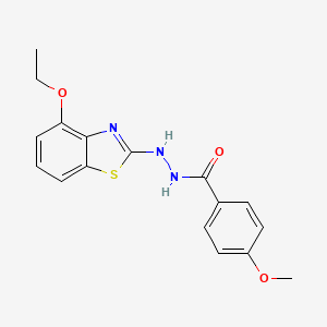 molecular formula C17H17N3O3S B2765873 N'-(4-乙氧-1,3-苯并噻唑-2-基)-4-甲氧基苯甲酰肼 CAS No. 851978-59-1