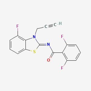 molecular formula C17H9F3N2OS B2765878 2,6-二氟-N-(4-氟-3-丙-2-炔基-1,3-苯并噻唑-2-基亚甲基)苯甲酰胺 CAS No. 865249-01-0