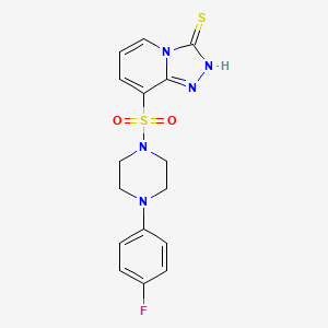 molecular formula C16H16FN5O2S2 B2765883 8-{[4-(4-氟苯基)哌嗪-1-基]磺酰}[1,2,4]三唑并[4,3-a]吡啶-3(2H)-硫酮 CAS No. 1707586-26-2