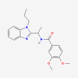 molecular formula C21H25N3O3 B2765893 3,4-二甲氧基-N-[1-(1-丙基-1H-苯并咪唑-2-基)乙基]苯甲酰胺 CAS No. 850921-32-3