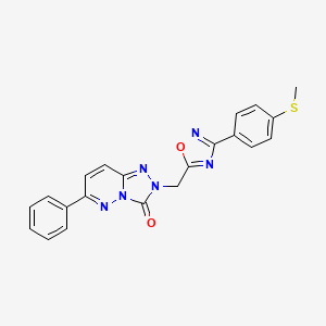 molecular formula C21H16N6O2S B2765894 2-((3-(4-(methylthio)phenyl)-1,2,4-oxadiazol-5-yl)methyl)-6-phenyl-[1,2,4]triazolo[4,3-b]pyridazin-3(2H)-one CAS No. 1251613-95-2