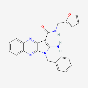 molecular formula C23H19N5O2 B2765909 2-amino-1-benzyl-N-(furan-2-ylmethyl)-1H-pyrrolo[2,3-b]quinoxaline-3-carboxamide CAS No. 376614-34-5