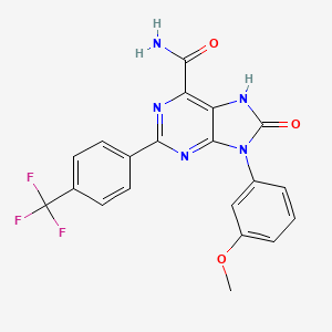 9-(3-methoxyphenyl)-8-oxo-2-(4-(trifluoromethyl)phenyl)-8,9-dihydro-7H-purine-6-carboxamide