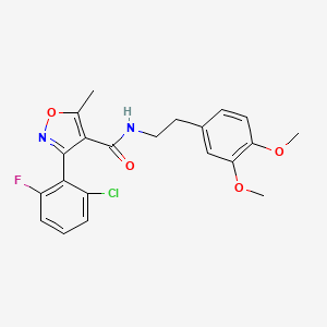 molecular formula C21H20ClFN2O4 B2765926 N-(2-(3,4-Dimethoxyphenyl)ethyl)(3-(2-chloro-6-fluorophenyl)-5-methylisoxazol-4-YL)formamide CAS No. 442669-17-2