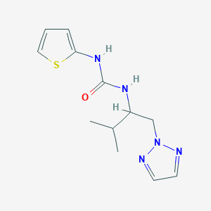 molecular formula C12H17N5OS B2765927 1-(3-甲基-1-(2H-1,2,3-三唑-2-基)丁基)-3-(噻吩-2-基)脲 CAS No. 2309314-17-6