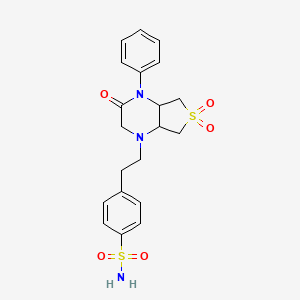 molecular formula C20H23N3O5S2 B2765934 4-(2-(6,6-二氧化-3-氧代-4-苯基己氢噻吩并[3,4-b]吡嗪-1(2H)-基)乙基)苯磺酰胺 CAS No. 1040703-12-5