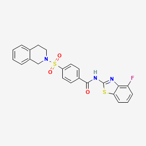 molecular formula C23H18FN3O3S2 B2765935 4-((3,4-二氢异喹啉-2(1H)-基)磺酰)-N-(4-氟苯并[d]噻唑-2-基)苯甲酰胺 CAS No. 862807-25-8
