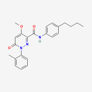 molecular formula C23H25N3O3 B2765938 N-(4-丁基苯基)-4-甲氧基-1-(2-甲基苯基)-6-氧代-1,6-二氢吡啶-3-羧酰胺 CAS No. 1002255-45-9
