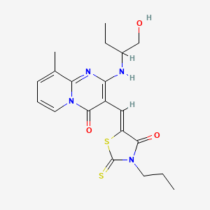 B2765946 (Z)-5-((2-((1-hydroxybutan-2-yl)amino)-9-methyl-4-oxo-4H-pyrido[1,2-a]pyrimidin-3-yl)methylene)-3-propyl-2-thioxothiazolidin-4-one CAS No. 615272-32-7